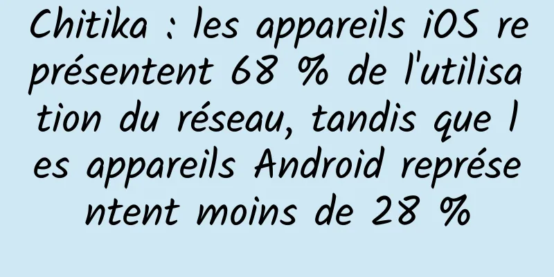 Chitika : les appareils iOS représentent 68 % de l'utilisation du réseau, tandis que les appareils Android représentent moins de 28 %