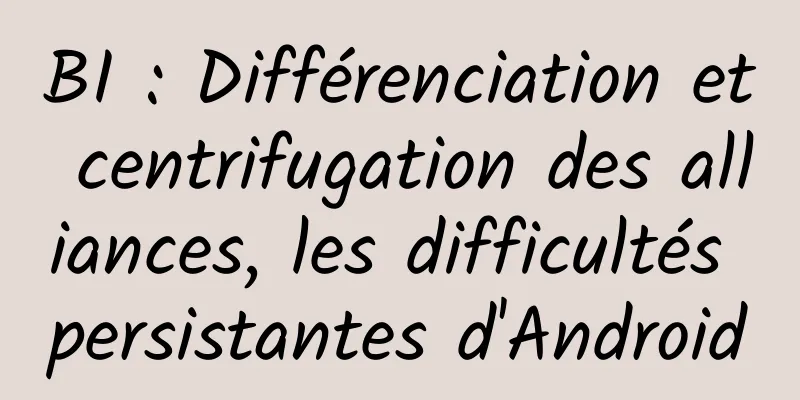 BI : Différenciation et centrifugation des alliances, les difficultés persistantes d'Android