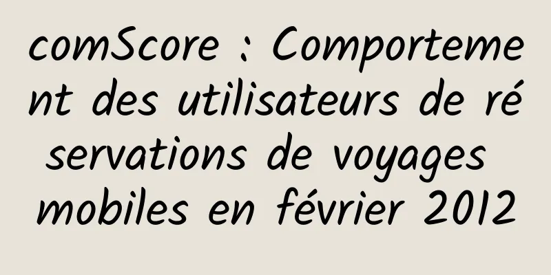 comScore : Comportement des utilisateurs de réservations de voyages mobiles en février 2012