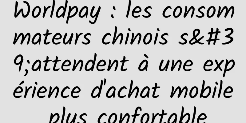 Worldpay : les consommateurs chinois s'attendent à une expérience d'achat mobile plus confortable