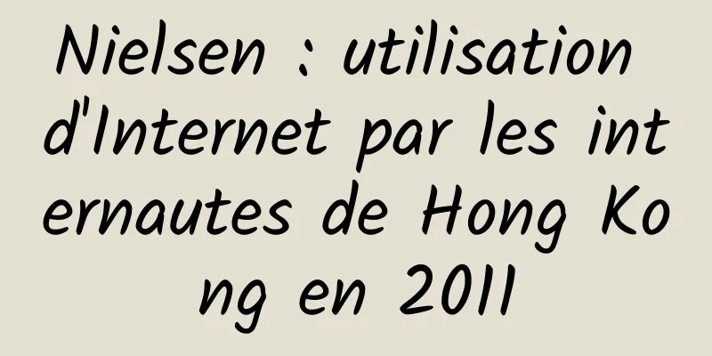 Nielsen : utilisation d'Internet par les internautes de Hong Kong en 2011