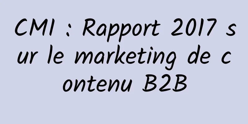CMI : Rapport 2017 sur le marketing de contenu B2B