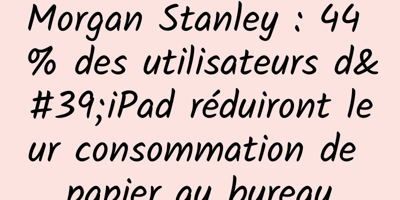 Morgan Stanley : 44 % des utilisateurs d'iPad réduiront leur consommation de papier au bureau