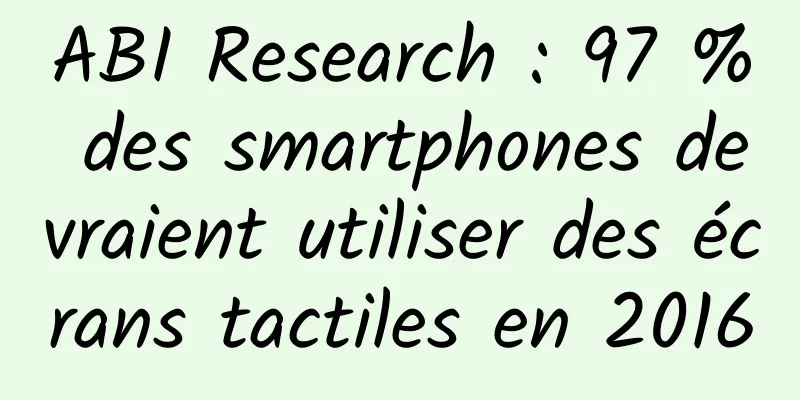 ABI Research : 97 % des smartphones devraient utiliser des écrans tactiles en 2016
