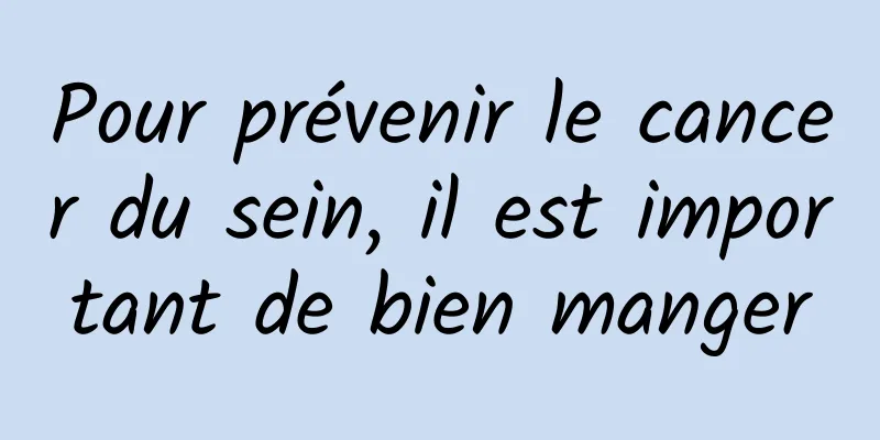 Pour prévenir le cancer du sein, il est important de bien manger