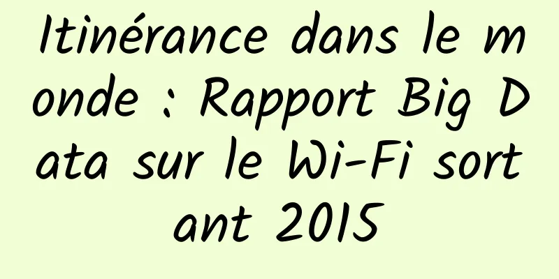 Itinérance dans le monde : Rapport Big Data sur le Wi-Fi sortant 2015