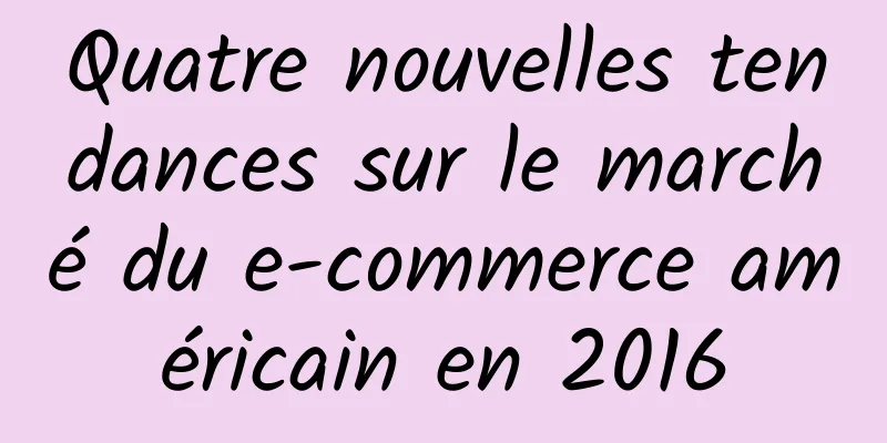 Quatre nouvelles tendances sur le marché du e-commerce américain en 2016