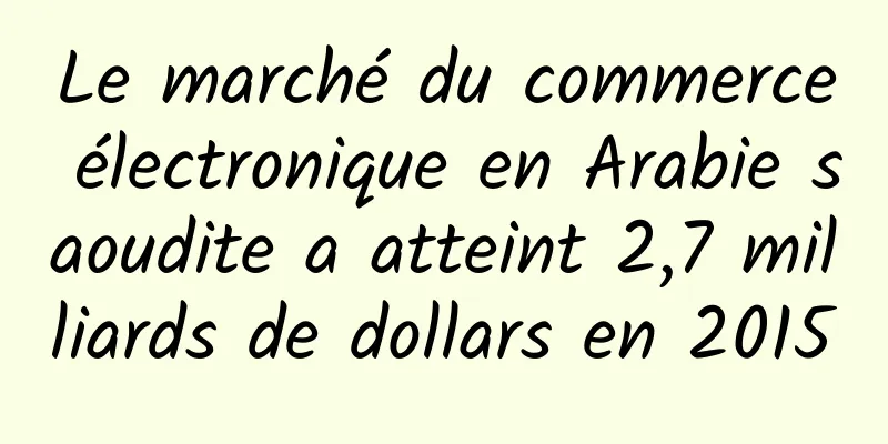 Le marché du commerce électronique en Arabie saoudite a atteint 2,7 milliards de dollars en 2015