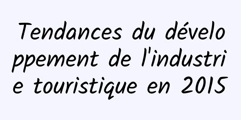 Tendances du développement de l'industrie touristique en 2015