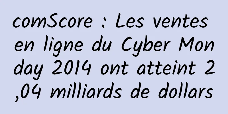 comScore : Les ventes en ligne du Cyber ​​Monday 2014 ont atteint 2,04 milliards de dollars
