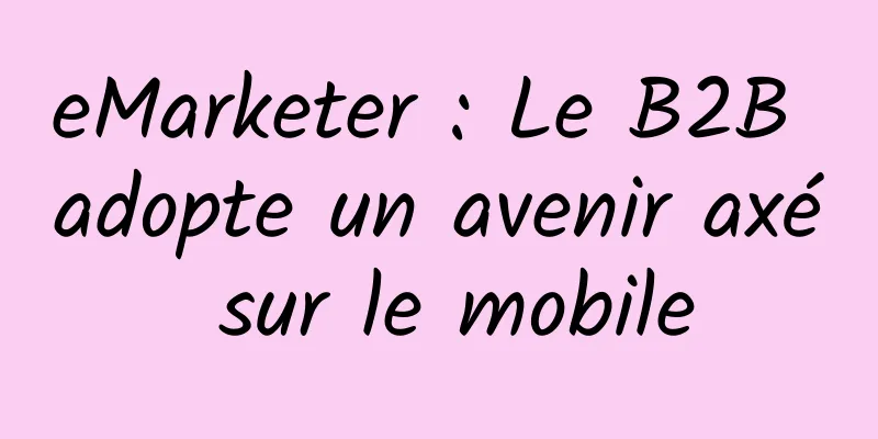 eMarketer : Le B2B adopte un avenir axé sur le mobile