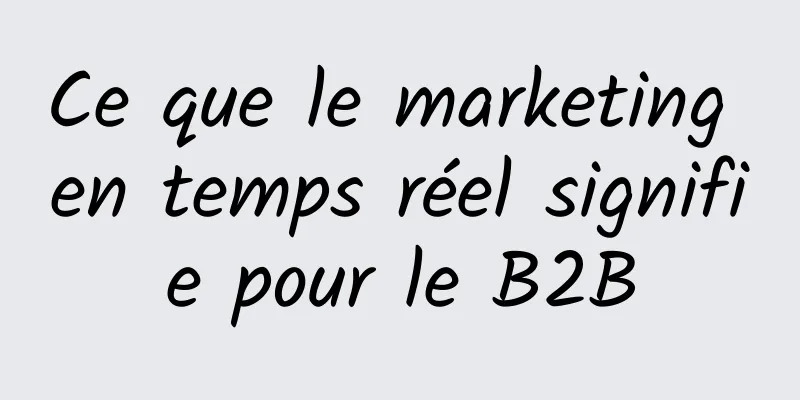 Ce que le marketing en temps réel signifie pour le B2B
