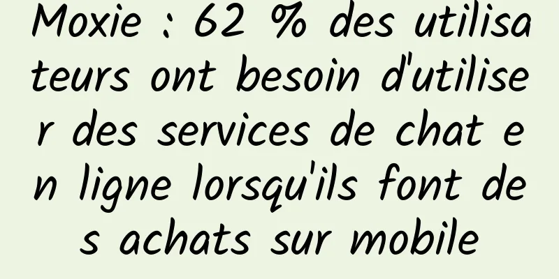 Moxie : 62 % des utilisateurs ont besoin d'utiliser des services de chat en ligne lorsqu'ils font des achats sur mobile