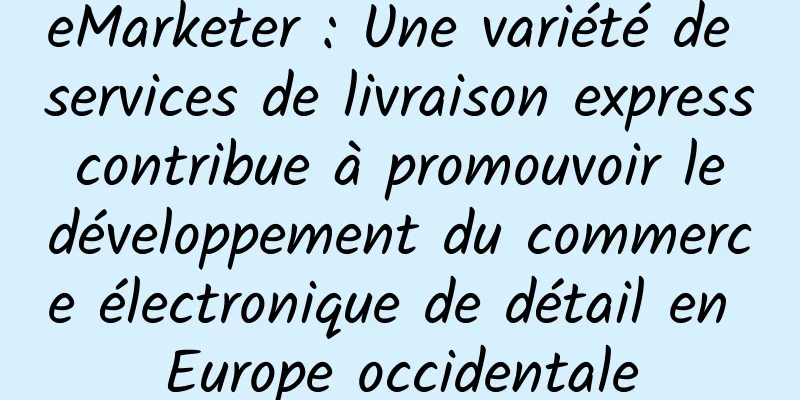eMarketer : Une variété de services de livraison express contribue à promouvoir le développement du commerce électronique de détail en Europe occidentale