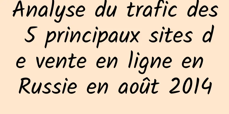 Analyse du trafic des 5 principaux sites de vente en ligne en Russie en août 2014