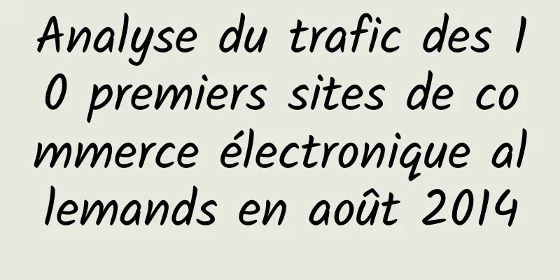 Analyse du trafic des 10 premiers sites de commerce électronique allemands en août 2014