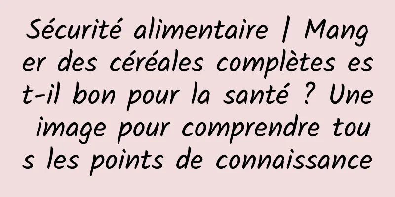 Sécurité alimentaire | Manger des céréales complètes est-il bon pour la santé ? Une image pour comprendre tous les points de connaissance