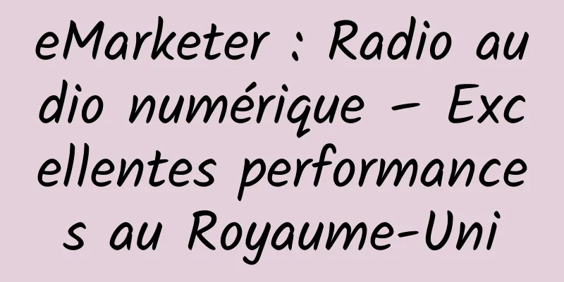 eMarketer : Radio audio numérique – Excellentes performances au Royaume-Uni