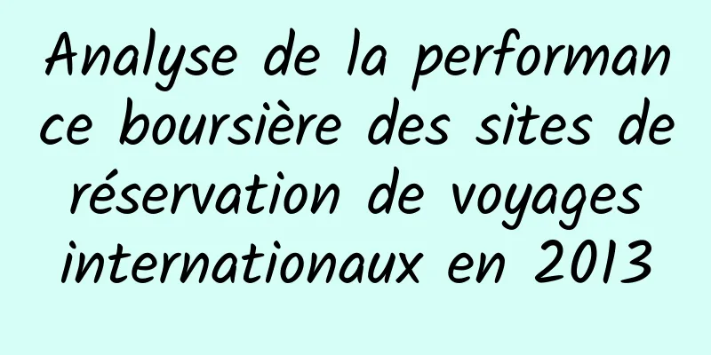 Analyse de la performance boursière des sites de réservation de voyages internationaux en 2013