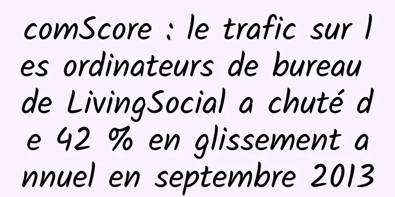 comScore : le trafic sur les ordinateurs de bureau de LivingSocial a chuté de 42 % en glissement annuel en septembre 2013