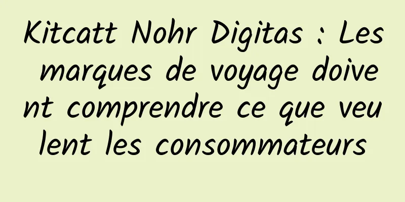 Kitcatt Nohr Digitas : Les marques de voyage doivent comprendre ce que veulent les consommateurs