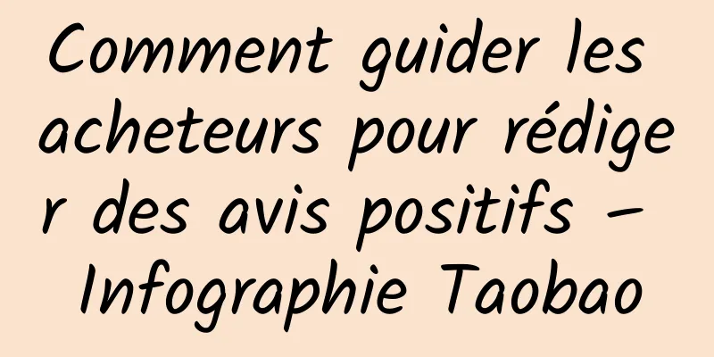 Comment guider les acheteurs pour rédiger des avis positifs – Infographie Taobao