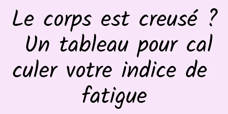 Le corps est creusé ? Un tableau pour calculer votre indice de fatigue