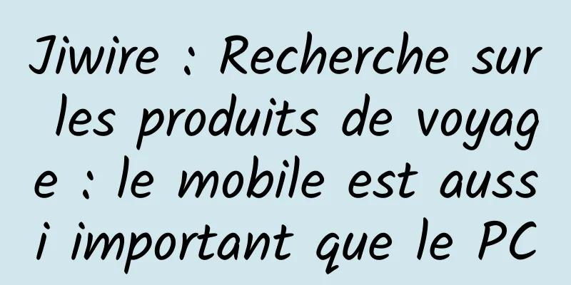Jiwire : Recherche sur les produits de voyage : le mobile est aussi important que le PC