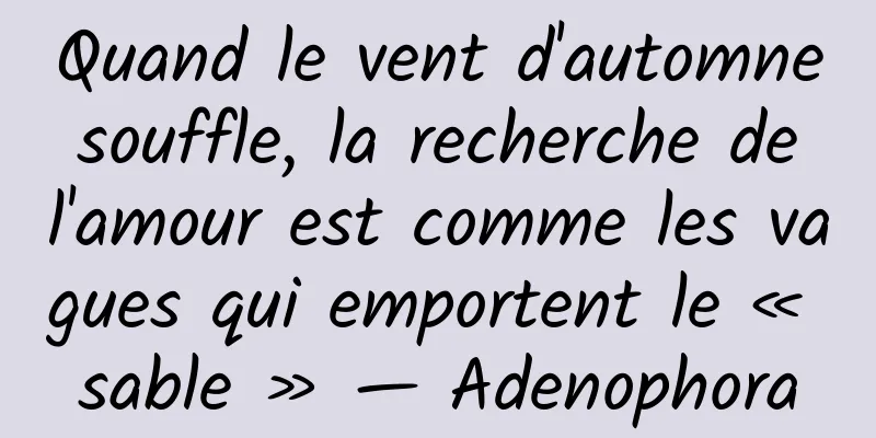 Quand le vent d'automne souffle, la recherche de l'amour est comme les vagues qui emportent le « sable » — Adenophora