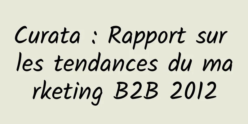 Curata : Rapport sur les tendances du marketing B2B 2012