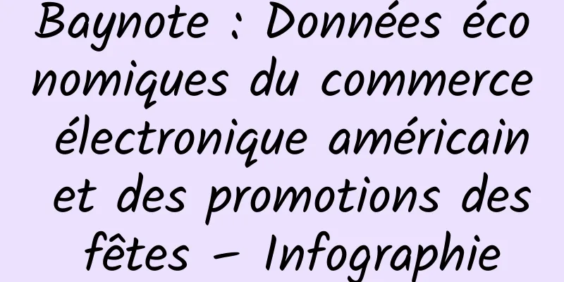 Baynote : Données économiques du commerce électronique américain et des promotions des fêtes – Infographie