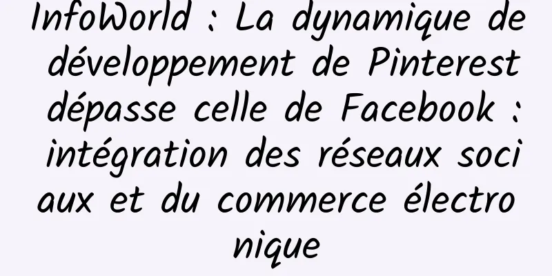 InfoWorld : La dynamique de développement de Pinterest dépasse celle de Facebook : intégration des réseaux sociaux et du commerce électronique