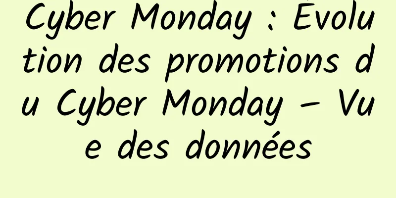 Cyber ​​​​Monday : Évolution des promotions du Cyber ​​​​Monday – Vue des données