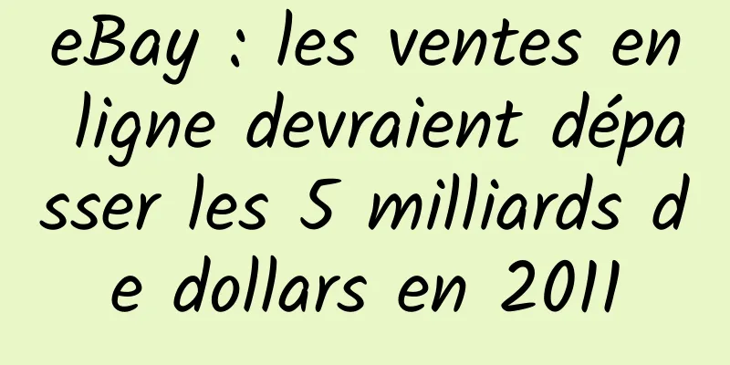 eBay : les ventes en ligne devraient dépasser les 5 milliards de dollars en 2011