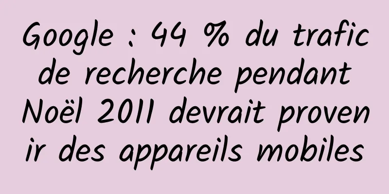 Google : 44 % du trafic de recherche pendant Noël 2011 devrait provenir des appareils mobiles