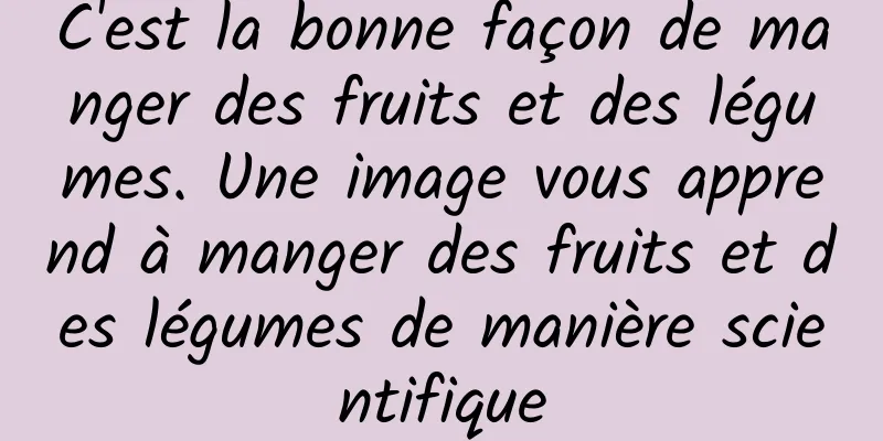 C'est la bonne façon de manger des fruits et des légumes. Une image vous apprend à manger des fruits et des légumes de manière scientifique