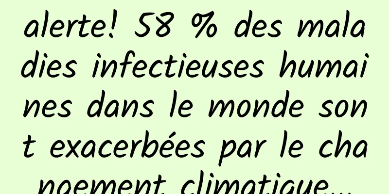 alerte! 58 % des maladies infectieuses humaines dans le monde sont exacerbées par le changement climatique...