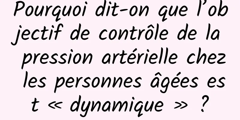Pourquoi dit-on que l’objectif de contrôle de la pression artérielle chez les personnes âgées est « dynamique » ?