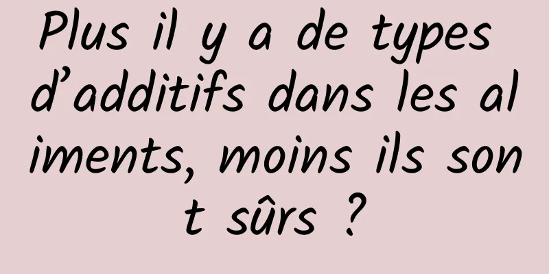 Plus il y a de types d’additifs dans les aliments, moins ils sont sûrs ?