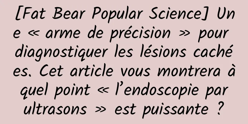 [Fat Bear Popular Science] Une « arme de précision » pour diagnostiquer les lésions cachées. Cet article vous montrera à quel point « l’endoscopie par ultrasons » est puissante ?