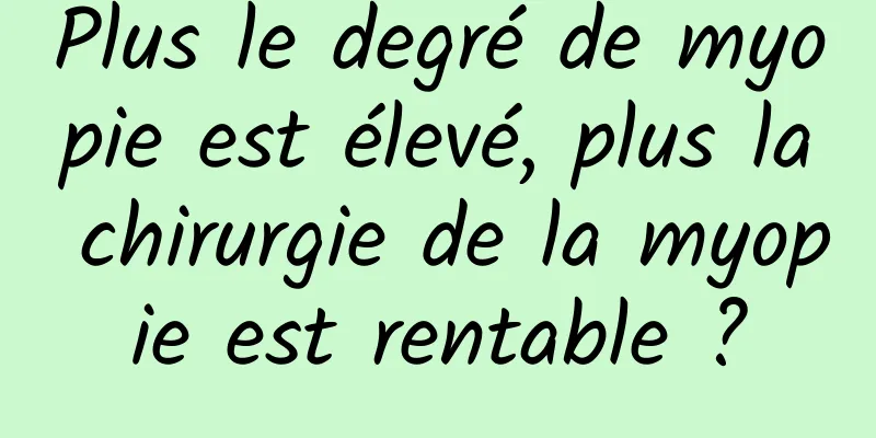 Plus le degré de myopie est élevé, plus la chirurgie de la myopie est rentable ?