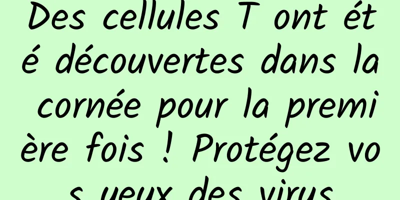 Des cellules T ont été découvertes dans la cornée pour la première fois ! Protégez vos yeux des virus