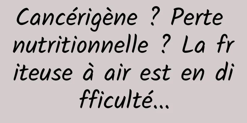 Cancérigène ? Perte nutritionnelle ? La friteuse à air est en difficulté...