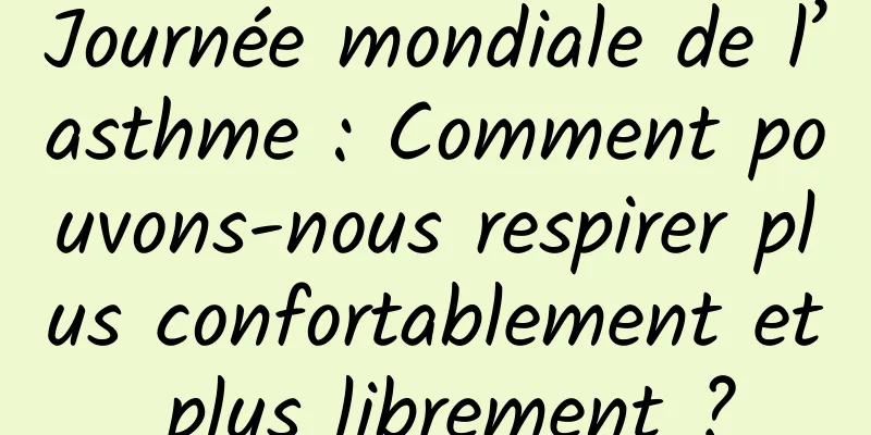 Journée mondiale de l’asthme : Comment pouvons-nous respirer plus confortablement et plus librement ?