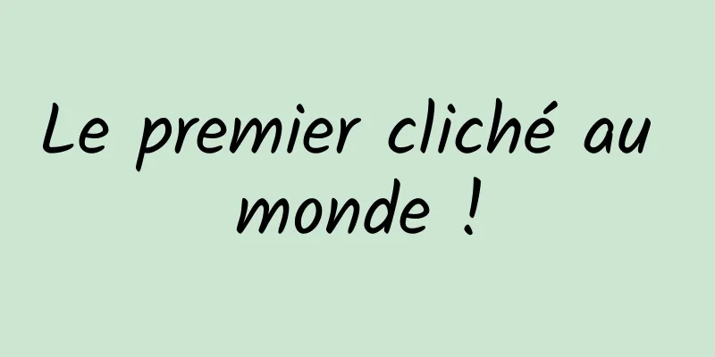 Le premier cliché au monde !