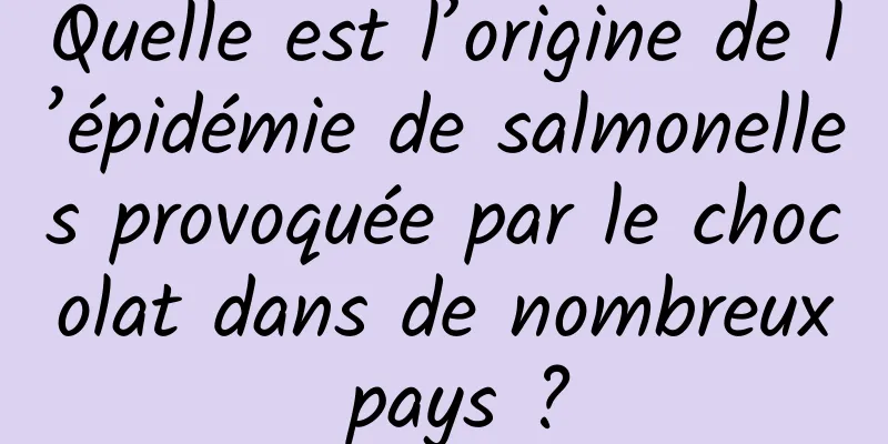Quelle est l’origine de l’épidémie de salmonelles provoquée par le chocolat dans de nombreux pays ?