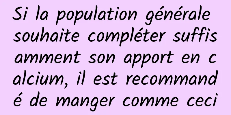Si la population générale souhaite compléter suffisamment son apport en calcium, il est recommandé de manger comme ceci