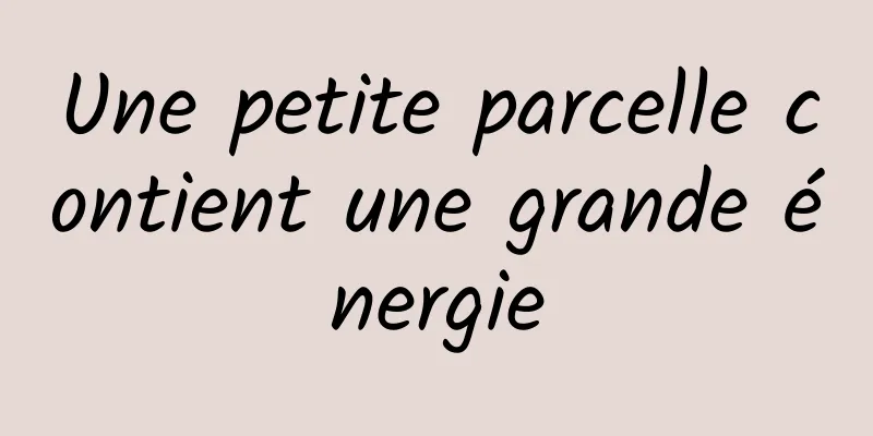 Une petite parcelle contient une grande énergie