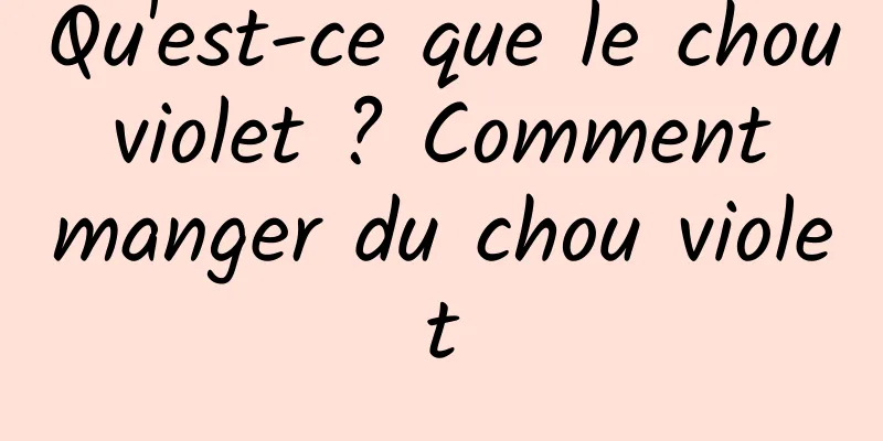 Qu'est-ce que le chou violet ? Comment manger du chou violet