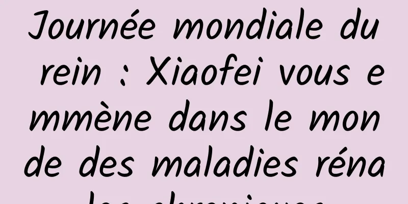 Journée mondiale du rein : Xiaofei vous emmène dans le monde des maladies rénales chroniques